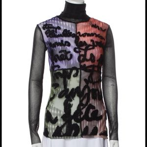 Vintage Jean Paul Gaultier A/W 2001 Marlene Dietrich Mesh Turtleneck Top